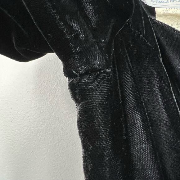 Vintage Gunne Sax Jessica McClintock Dark Romantic Whimsigoth Black Velvet Dress - Picture 15 of 16